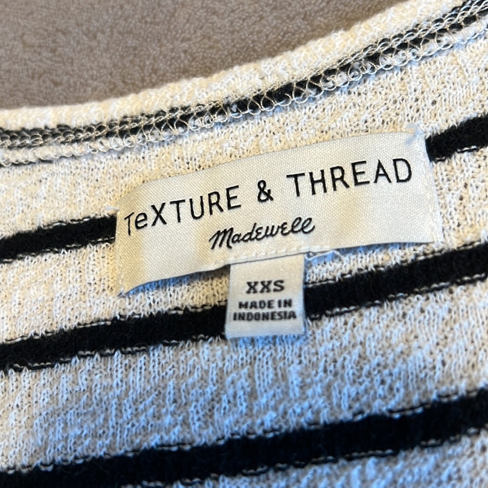 Madewell Texture & Thread Short-Sleeve Wrap Top in Stripe - Picture 3 of 12